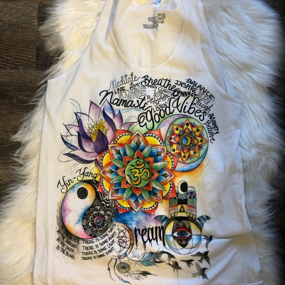 Electro Threads Namaste Yoga Meditation tank top